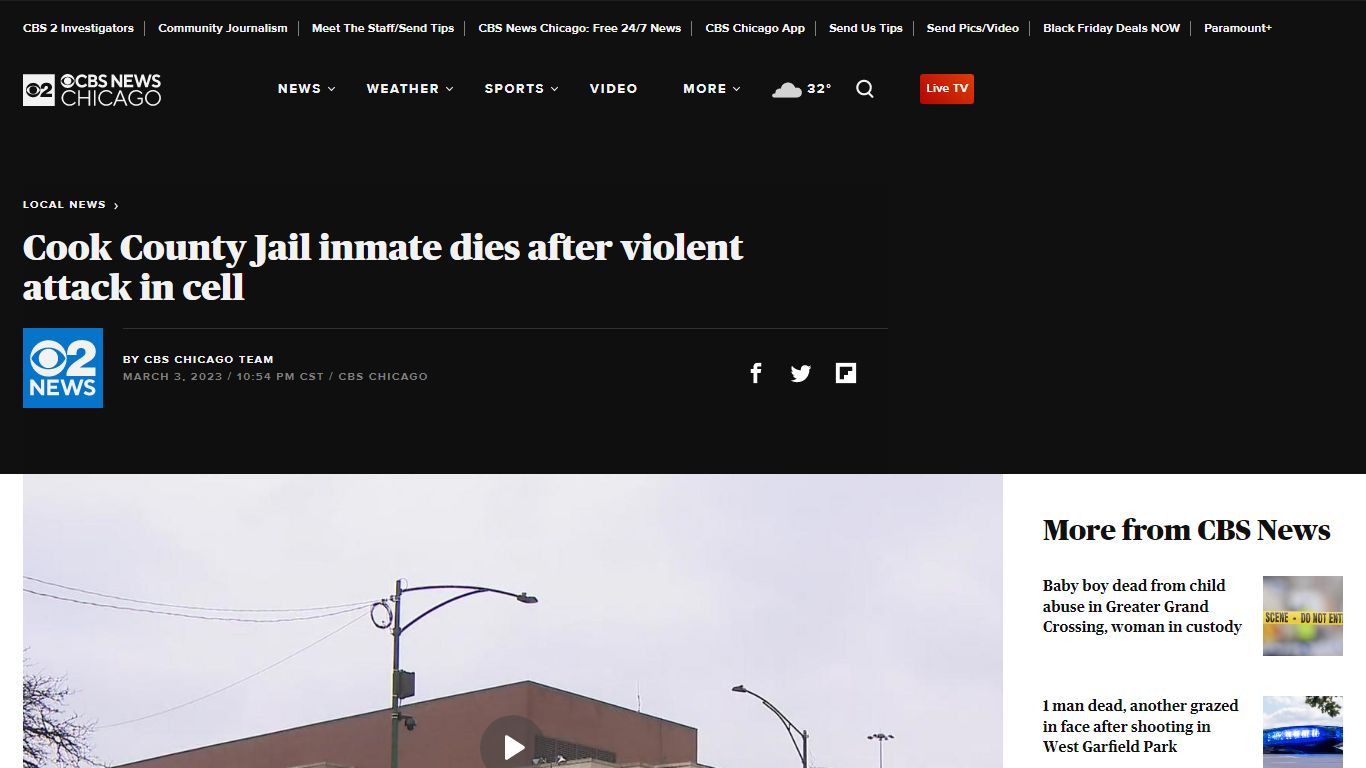 Cook County Jail inmate dies after violent attack in cell
